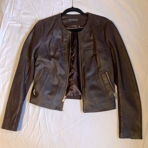 Via Spiga size S plum genuine lamb leather jacket